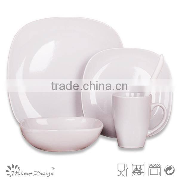 16 pcs porcelain square dinner set China wholesale