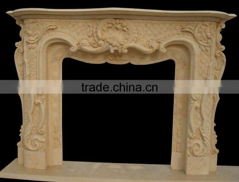 European Palace Style Large Marble Fireplace Mantel