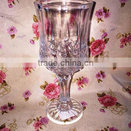 2015 New design clear embossed Glass cup &Wine glass & Goblet