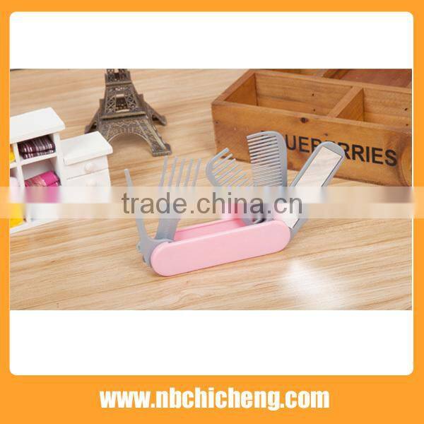 Multifunctional Hair Comb Knife Folding Comb And Mirror Set For Travel