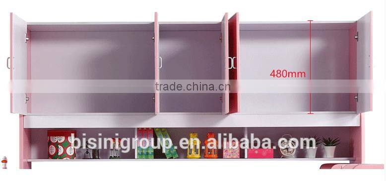 Pink and Blue Bed Children Bedroom Furniture Storage Multifuntional Combined-bed for Kids