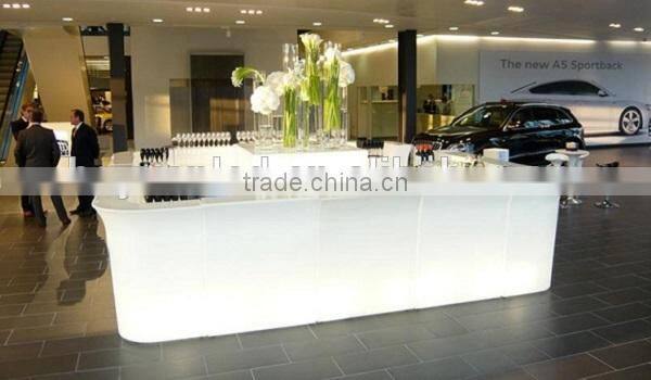Rechargeable Plastic LED luminated Night club Furniture Interactive Counter