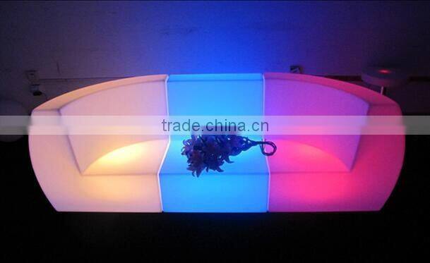 outdoor waterproof plastic led illuminated sofa sets, glow led modern sofa chair