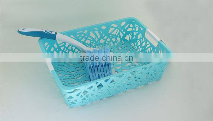 Bathroom organizing cheap large rectangular plastic basket with handle