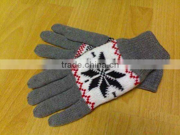 Fashion Printing Women Warm Winter Acrylic Gloves ZMR584