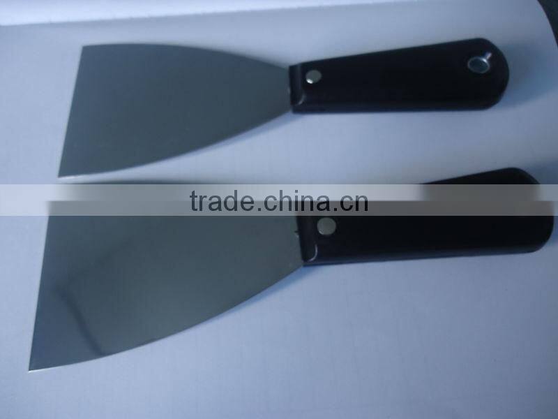 Stainless steel putty knife with plastic handle