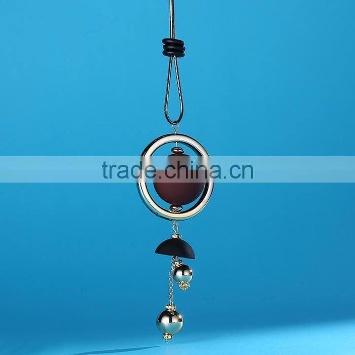 large ball hoop pendant necklace geometric pendant long necklace Korea new design sweater necklace