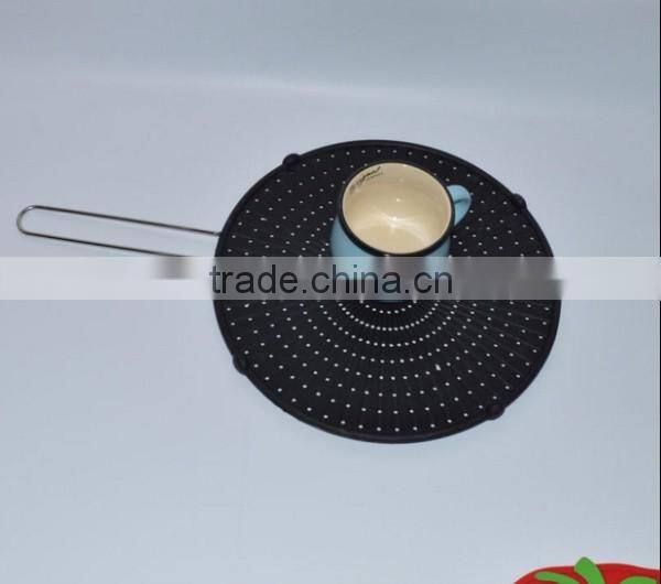 Cooking tools CK-KT477 silicone splatter screen with stainless steel handle filter screens for oil net