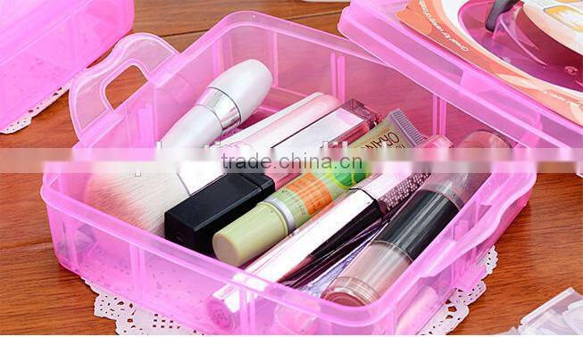 3 layer 18 apartment cheap plastic makeup palstic storage box with lids and handle/custom plastic storage box/plastic box