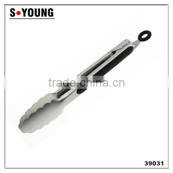 39031 9 Inch Stainless Steel Kitchen Tongs BBQ Grill Food salad Tongs With Lock