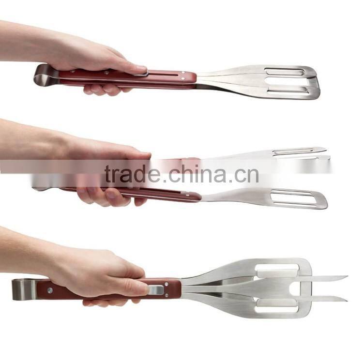 Mental chrome plated grill food service tongs with PVC coating handle