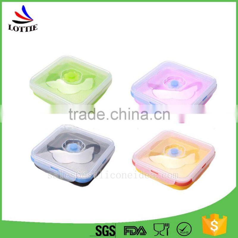 FDA grade Silicone Lunch box Food in the refrigerator crisper
