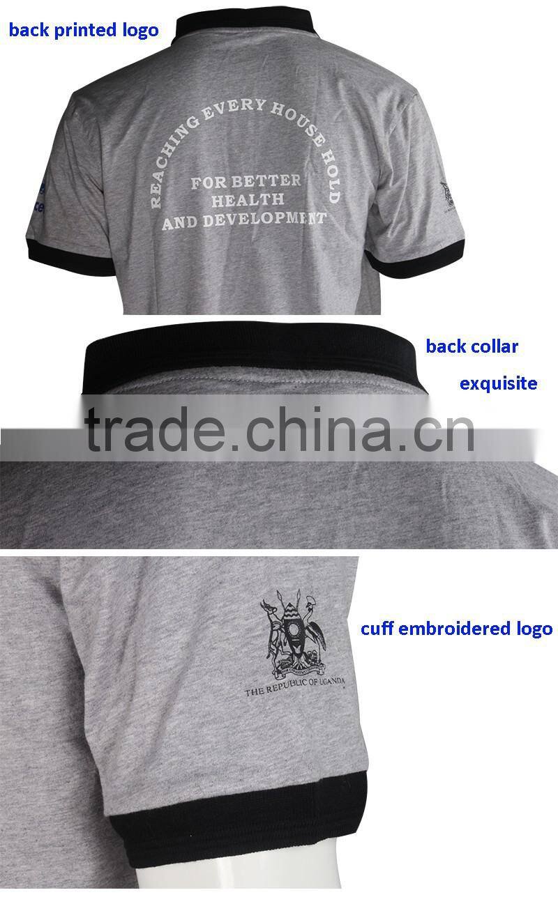 2016 Grey Printed Mercerized Cotton T-shirt