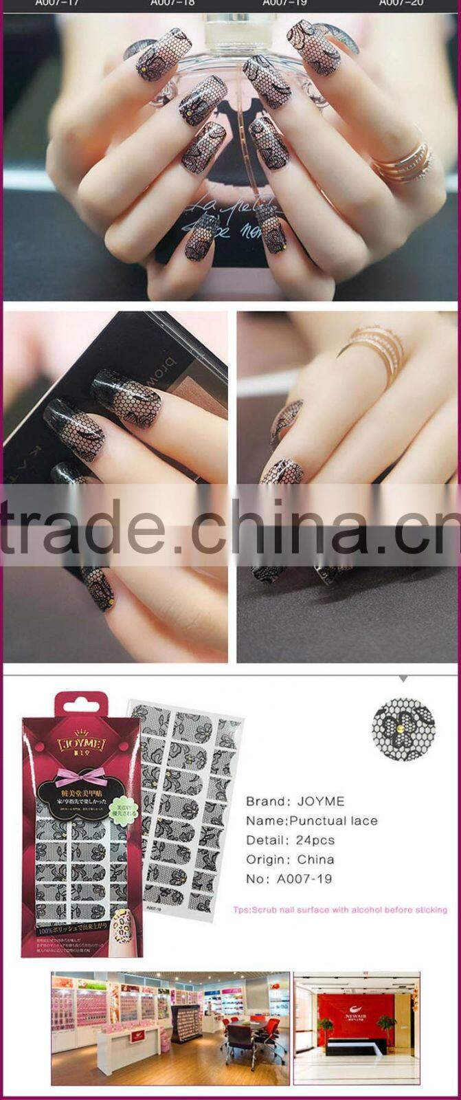 New Air Wholesale 2D Nail Art stickers Bling Lattice type design nail warps