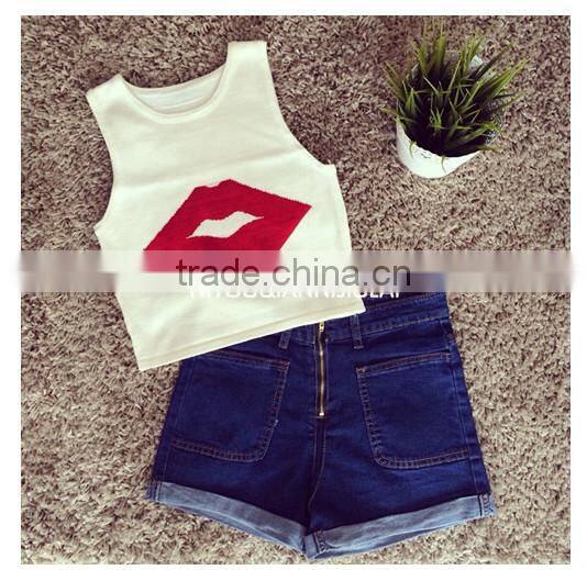 100% cotton Ladies sheepskin fur waistcoat