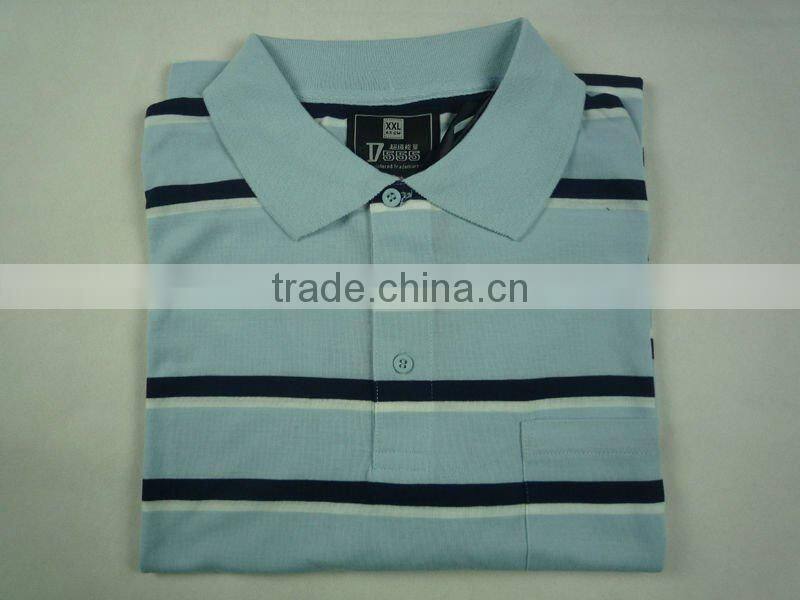 Custom mens yarn dyed striped polo shirt