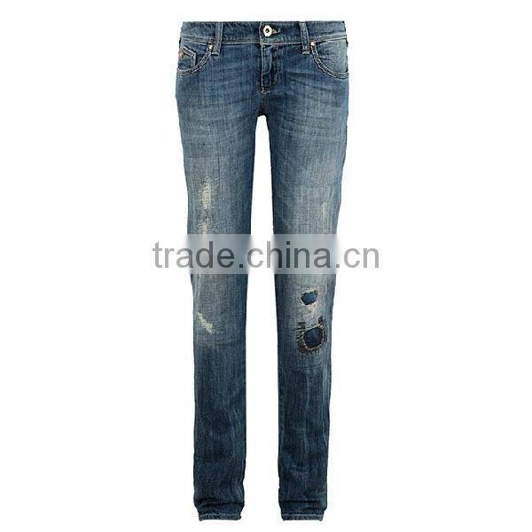 new arrive capris blue jeans foldable hem 100% cotton hard wear pictures sexy jeans women