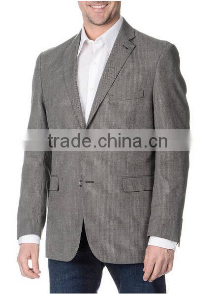 Men's Black and White Houndstooth 2-button Blazer