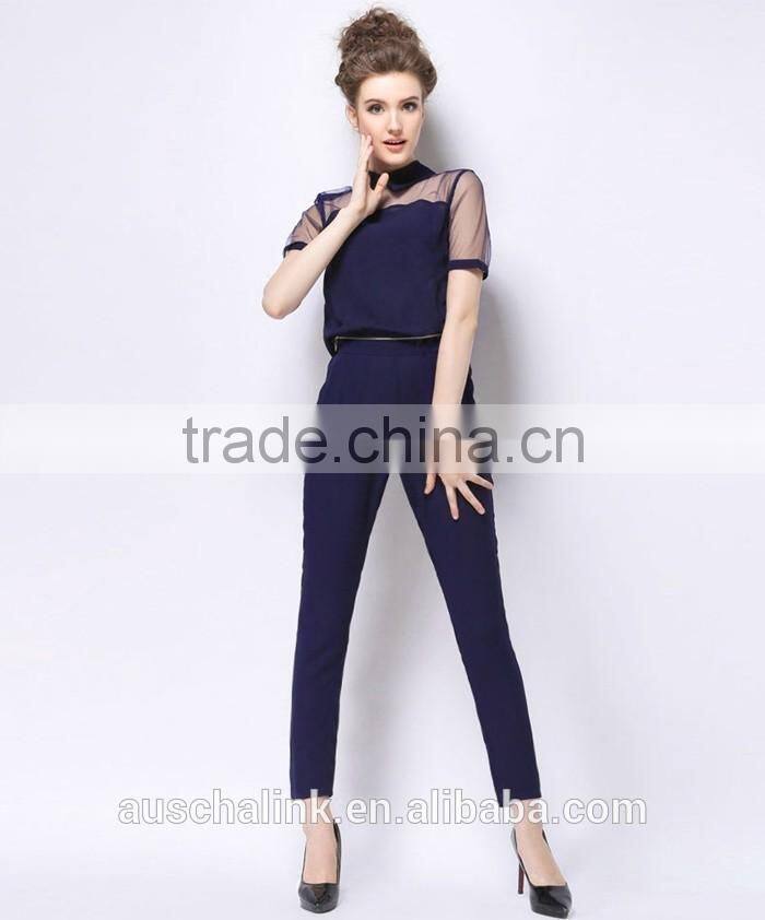 alibaba lady dark navy blue fashion detachable pants low price
