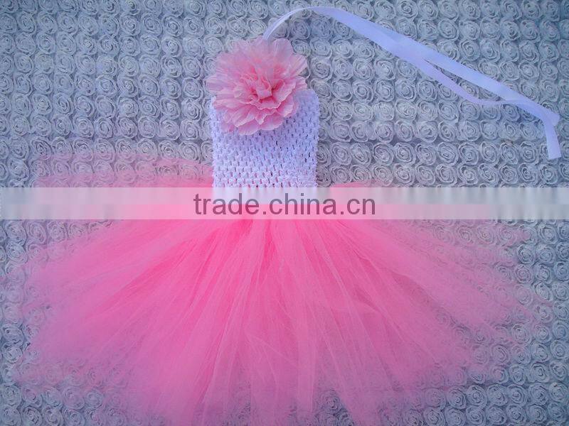 New style kids wear girl dress lovely tutu dress with tube top baby flower tutu dresses
