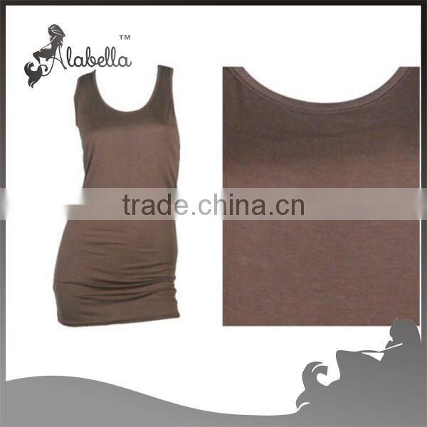 New womens plus scoop neck racer back sleeveless long jersey vest top size 16-20