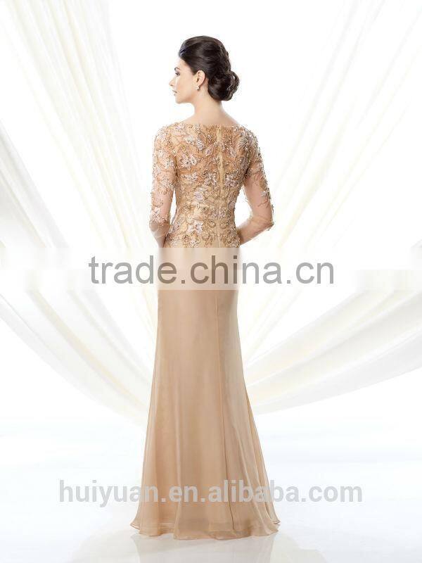 gold long sleeve lace satin mother women s evening gowns