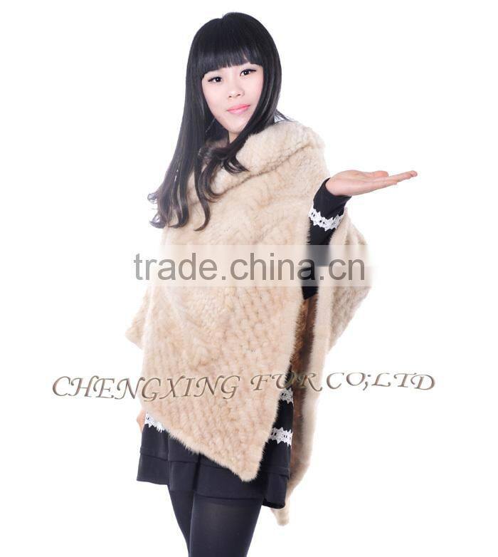 CX-B-M-33E Fashion In-stock Free Size Shawl/ Mink Fur Lady's Fur Cape