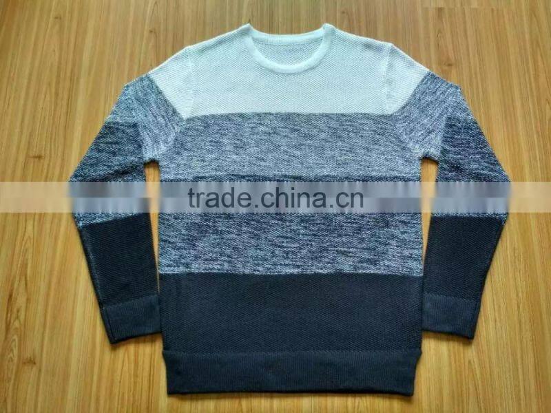 High Quality Wholesale long sleeve autumn and winter classic pullover striped casual men sweater(BKNM01)