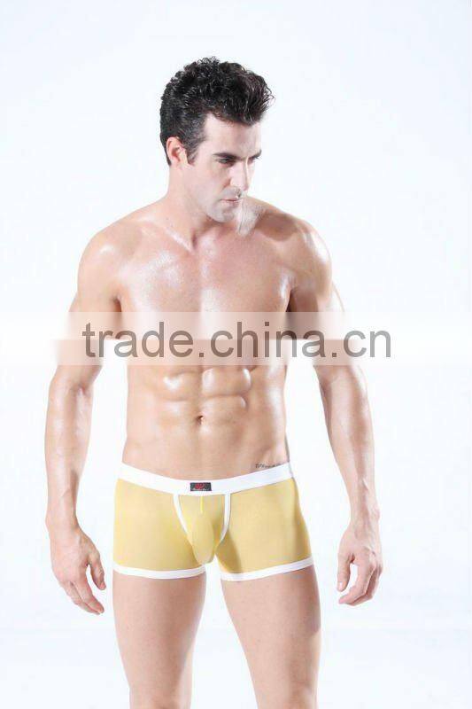 Wholesale men's sexy picture sheer mens underwear boxers nylon boxer shorts for men colorful panties