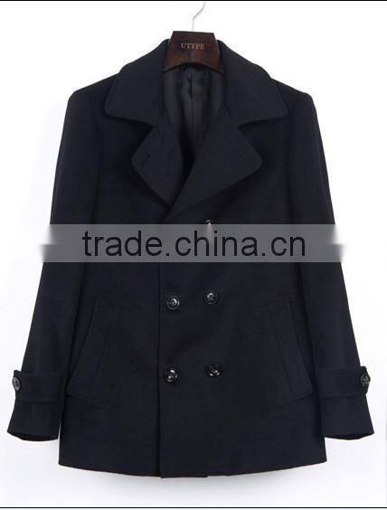 New Season Wool Fabric Double-Breasted Men Coat