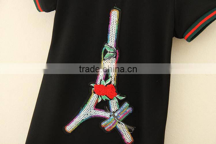 Eiffel tower prints wholesale clothing 2015 fashion clothes women casual dress garment children clothing dresses