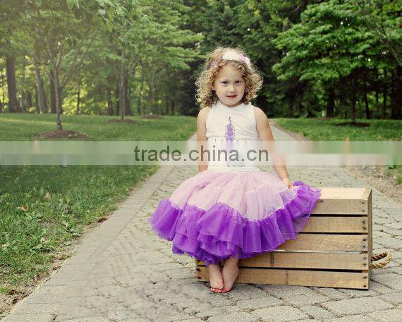 Hot sale cute tutu skirts teen pettiskirt pettiskirt outfit cute girls skirt chiffon wholesale pettiskirts set for girls