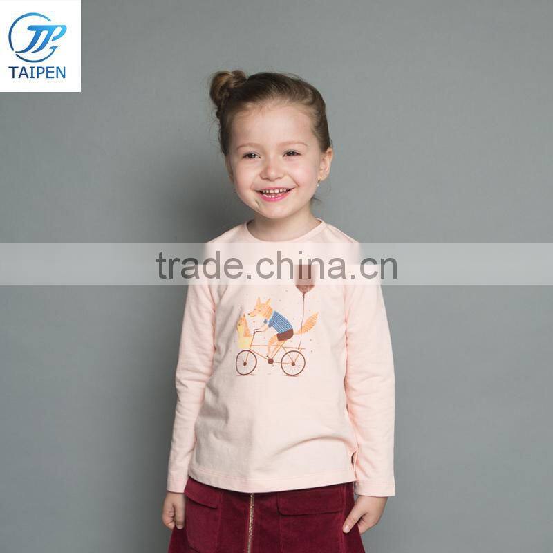 2017 Spring Fashion Sequins Pattern t Shirt With Pleated Hem Kids Party Wear