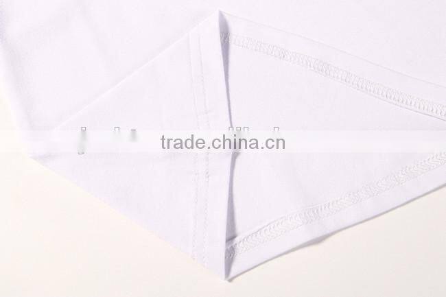 100% Cotton V neck Blank White T shirt