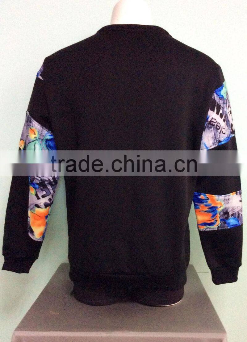 2016 new design plain korean fashion men's pullover matching varisty hoodies in high quality windbreaker clothing