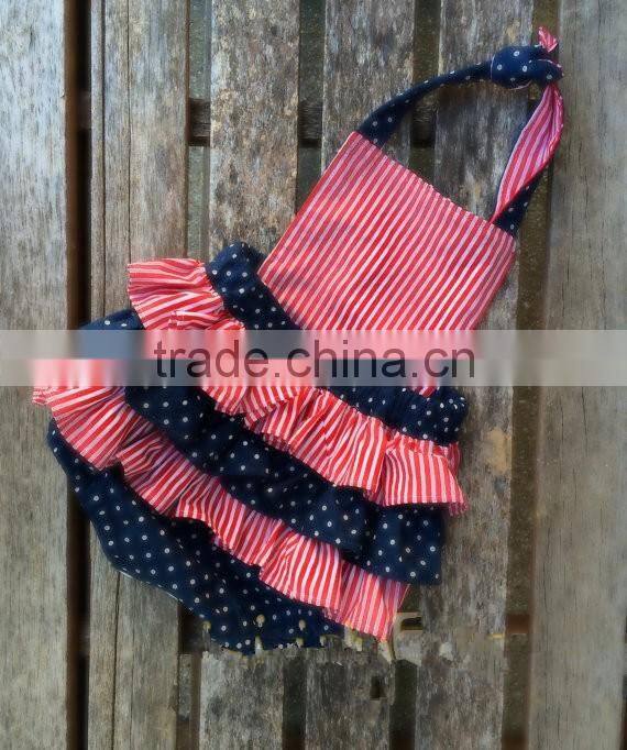 NewBorn Baby Girls Rompers American Independance 4th of July Clothing Infant Striped Polk Dots Romper