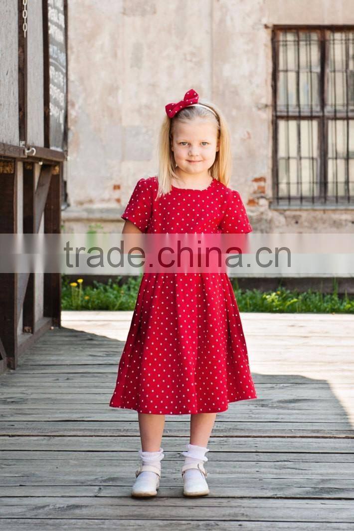 Kids Clothing Wholesale 2016 Fashion Polka Dots Printed Kids Beautiful Model Dresses Sister And Brother Matching Clothing