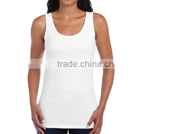 Newest 100% Cotton Soft Style Ladies Tank Tops - White