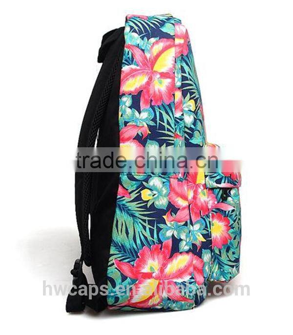 Cotton fabric fashion cheap wholesale backpack for school