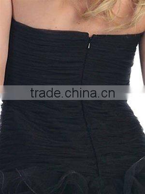 A-line Strapless Knee-length Organza Sheath Prom Dress