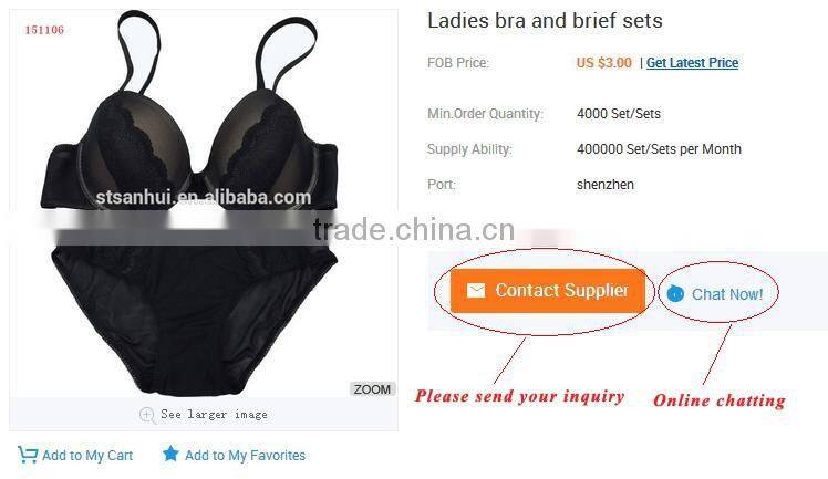 New sexy girls bars girls underwear set girls wholesale bras and panties