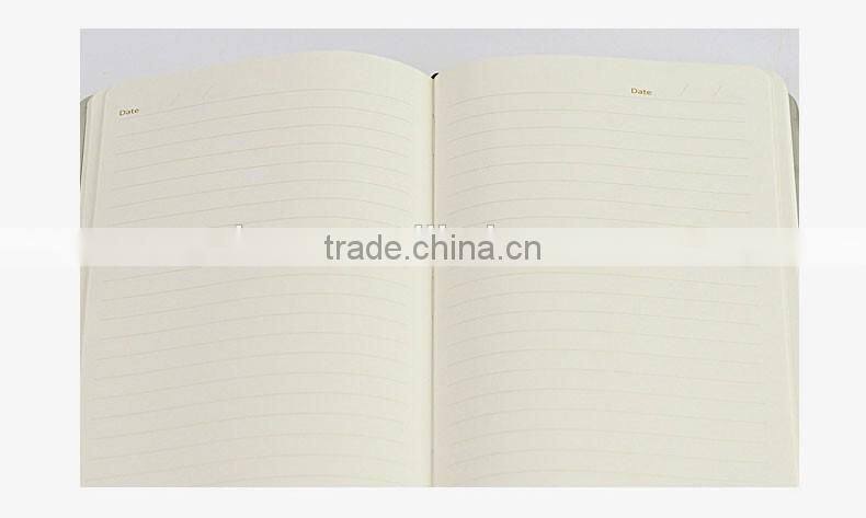 A5 Faux leather cover notebook customizable hardcover office notebook metal lipping notebook with band