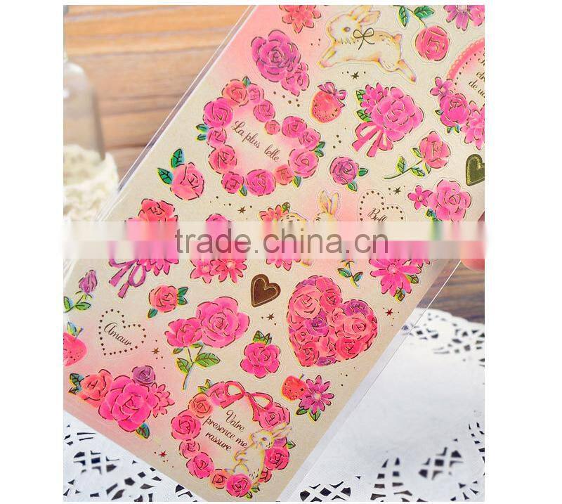 custom carton paper sticker gold stamp sticker for decoration DIY sticker