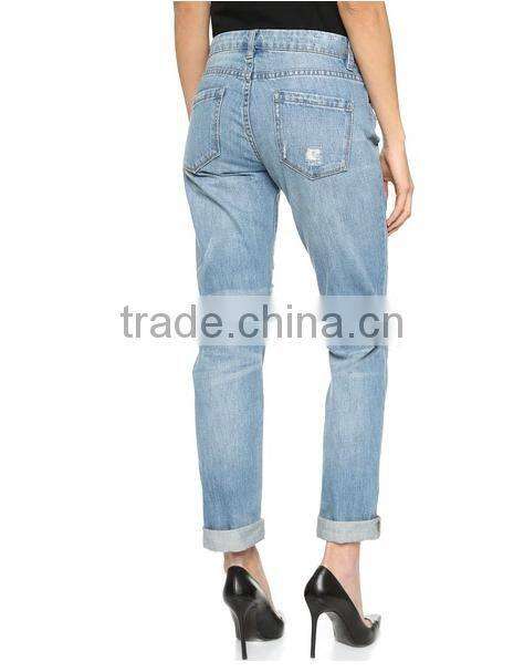 Fashion design jeans pants types denim fabric for ladies jeans pants