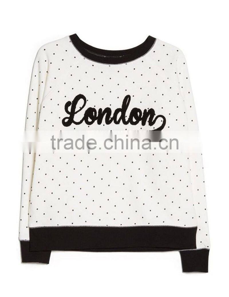 knitted white embroidery long sleeve crewneck sweatshirts hooded t shirt coat