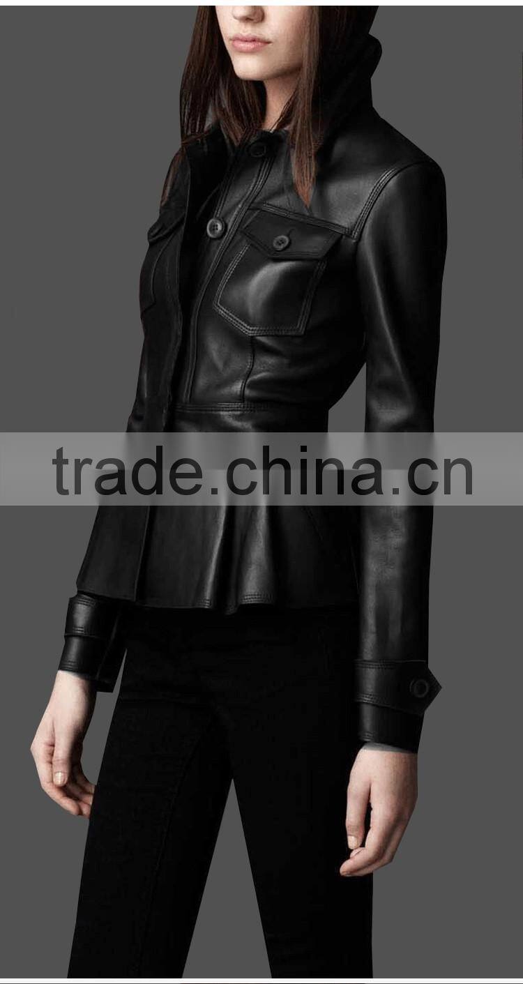 Women New/latest design autumn Wool sheep pure leather jacket/outwear