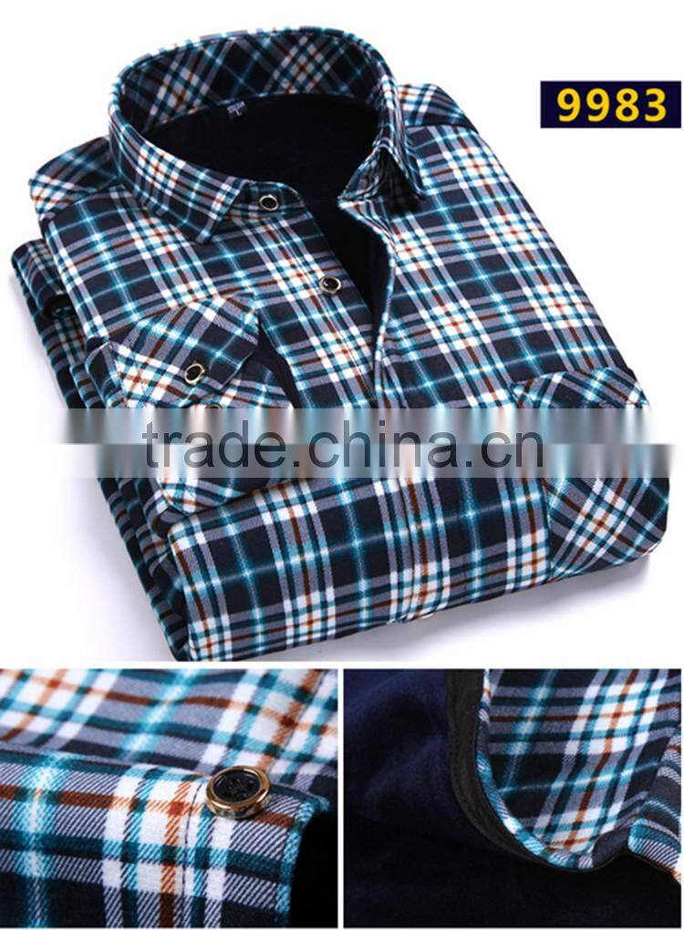 Custom lined plaid flannel warm slim fitted hawaiian shirt latest shirt designs for men 2015