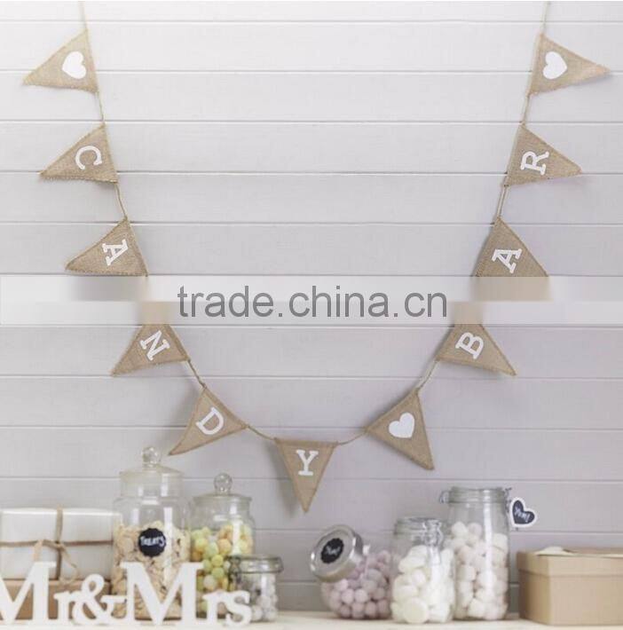 Hessian CANDY BAR Vintage Wedding Bunting