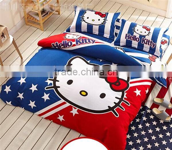 Hot selling Hello Kitty Bedding sets Kids cotton bedding set wholesale price