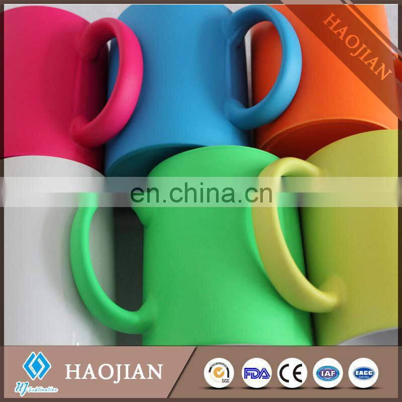 11oz colorful mugs with white decal panel for sublimation
